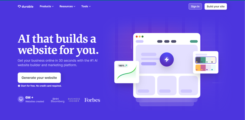 Durable: AI Website Builder and Small Business Software