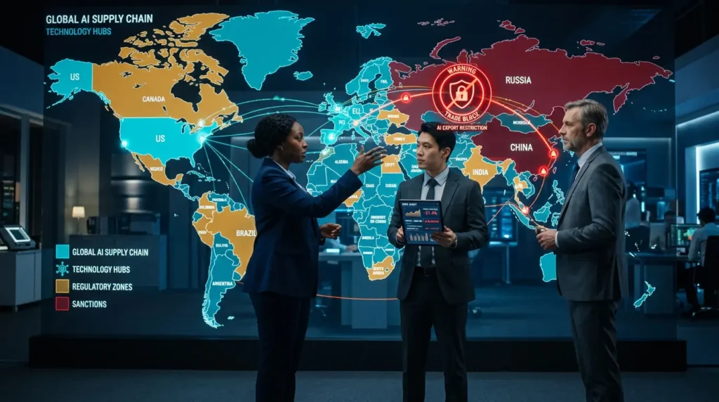AI Geopolitics & Global Sanctions: Protecting Your Supply Chain from “Software Blocks”